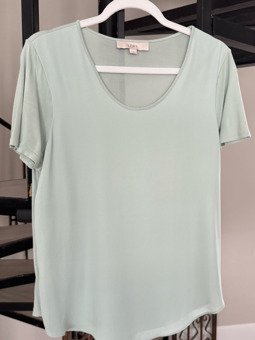 Loft Pale Mint Short Sleeve Soft Top